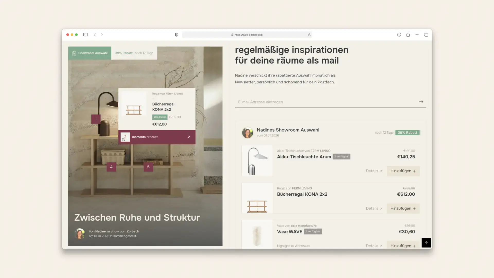 cale design - Desktop Shop the Look Section