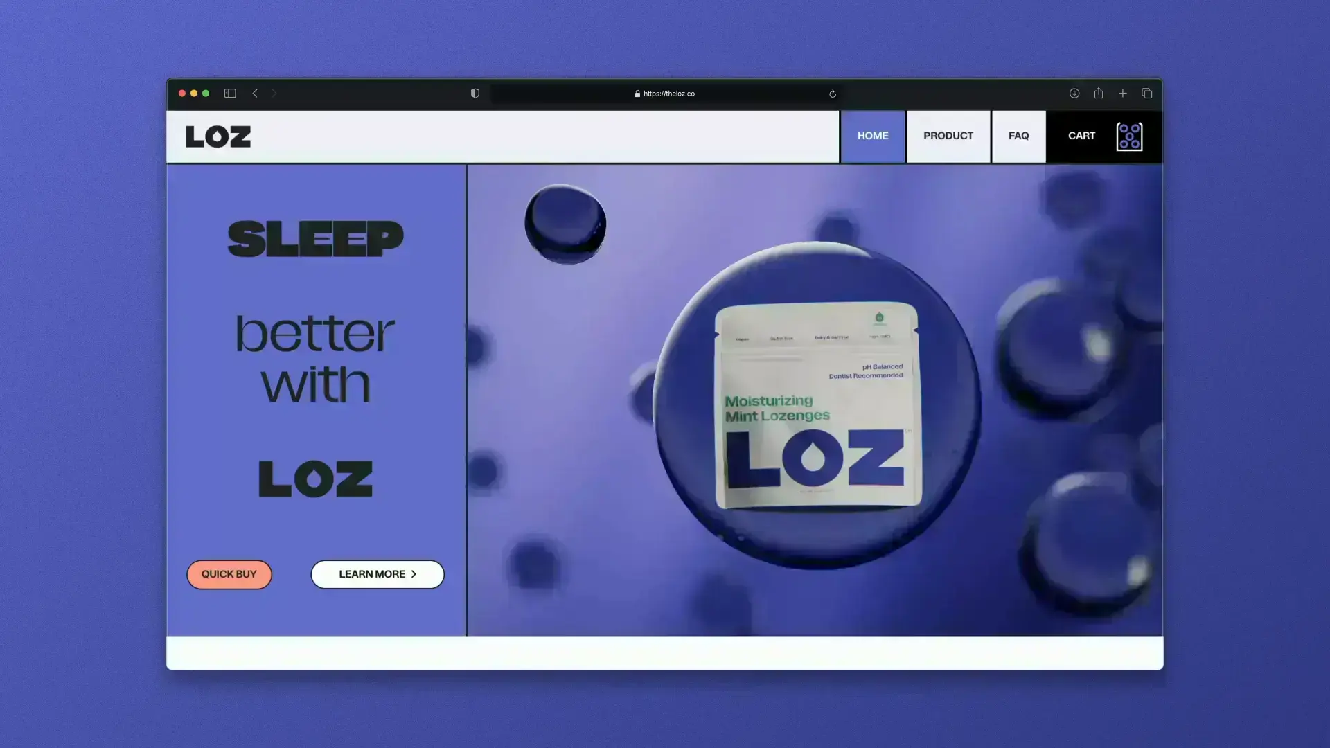 Loz - Desktop Landingpage Hero Animation