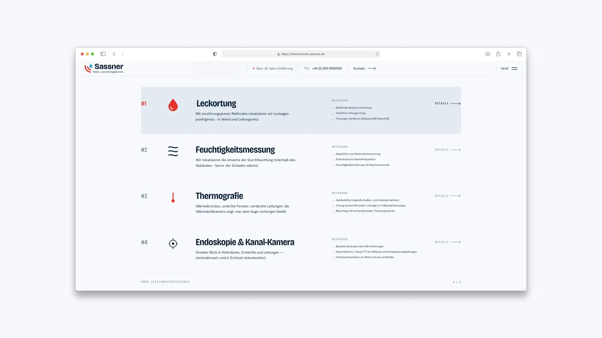 Sassner Mess- und Ortungstechnik - Desktop Services Overview Section