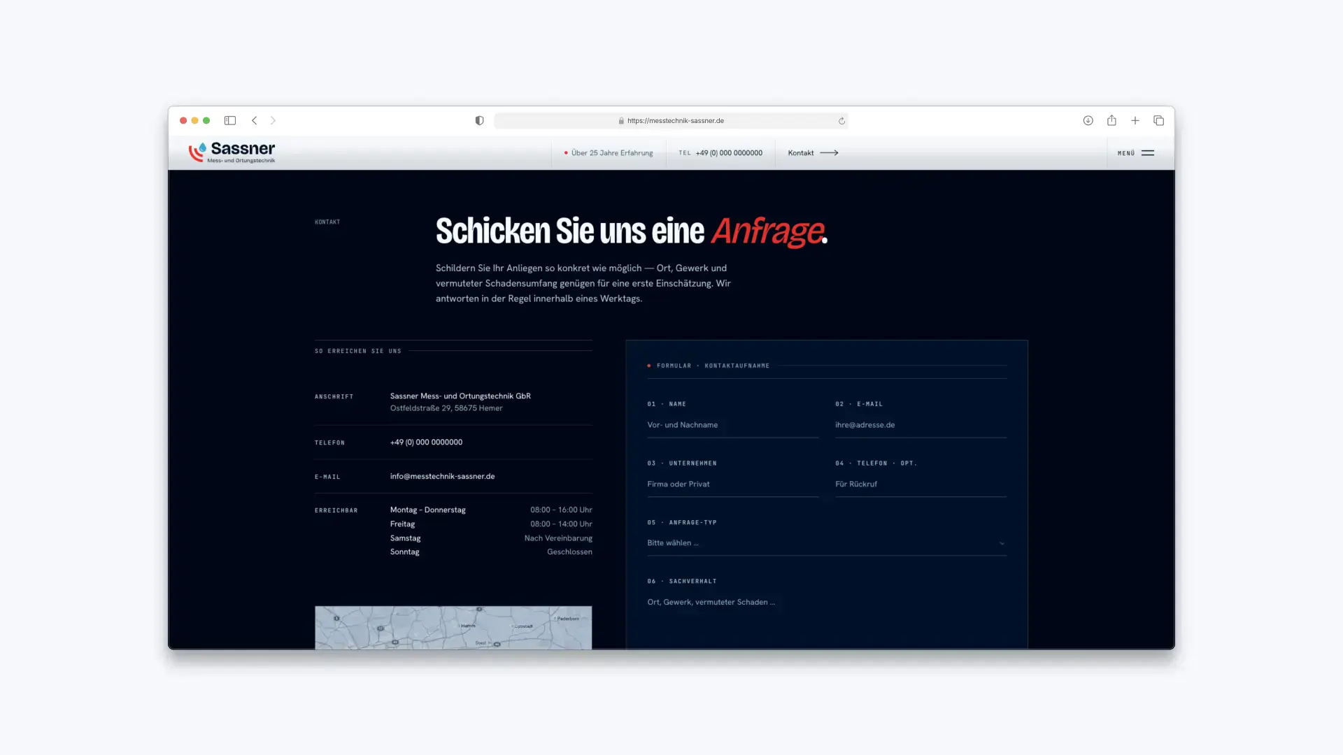 Sassner Mess- und Ortungstechnik - Desktop Contact Section