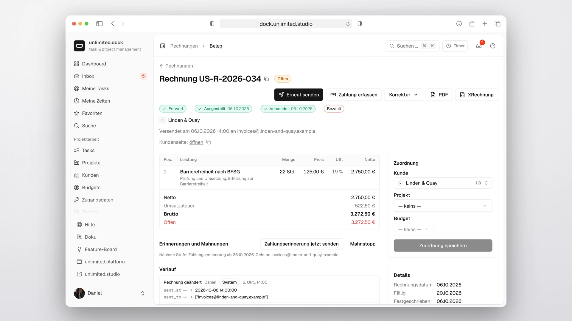 unlimited.dock - Cancellation: Give a Reason, Hold the Button, the Cancellation Is Issued