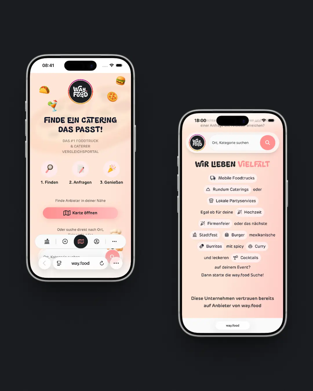 way.food - Mobile Landingpage