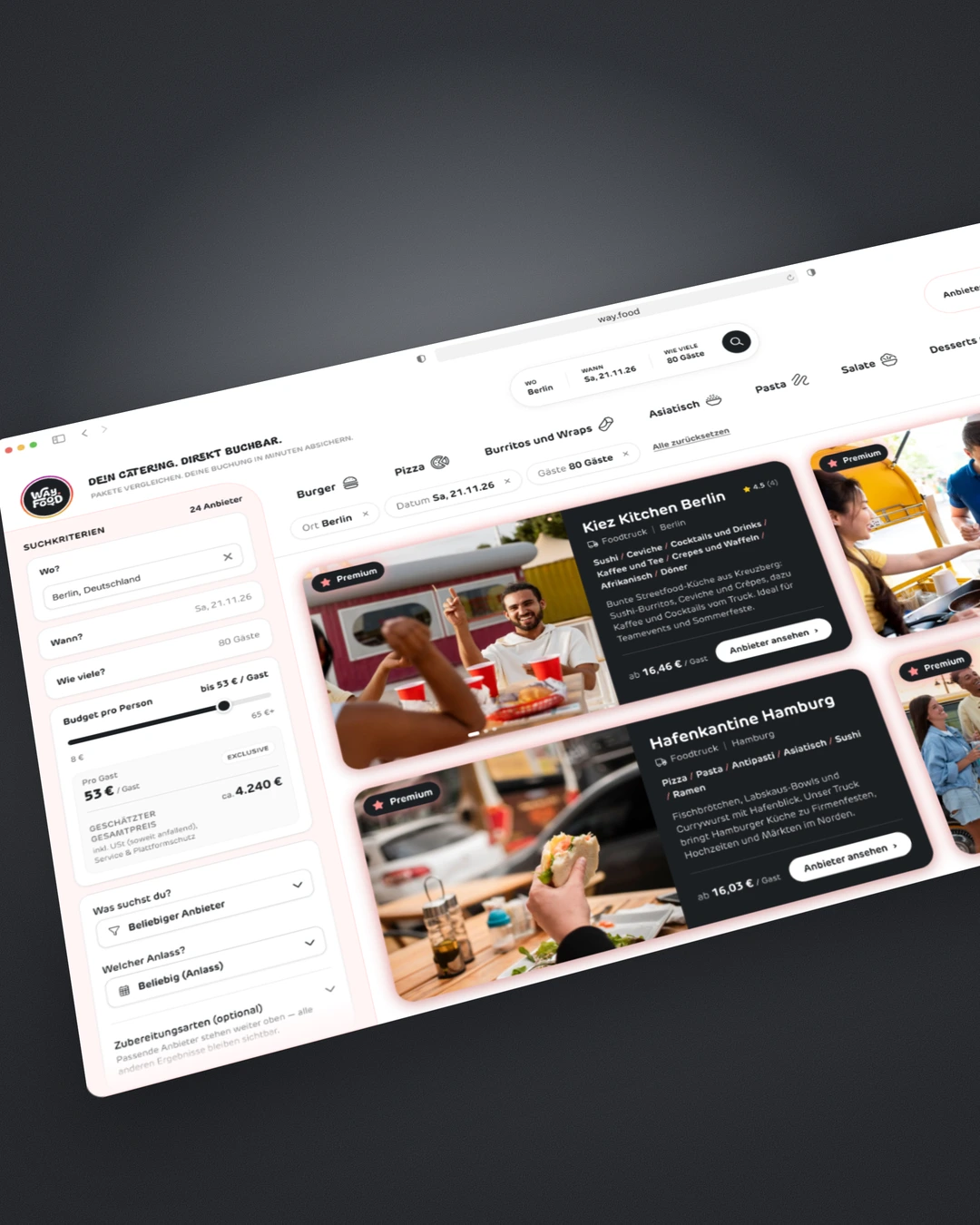 Foodtruck & Catering Booking Platform