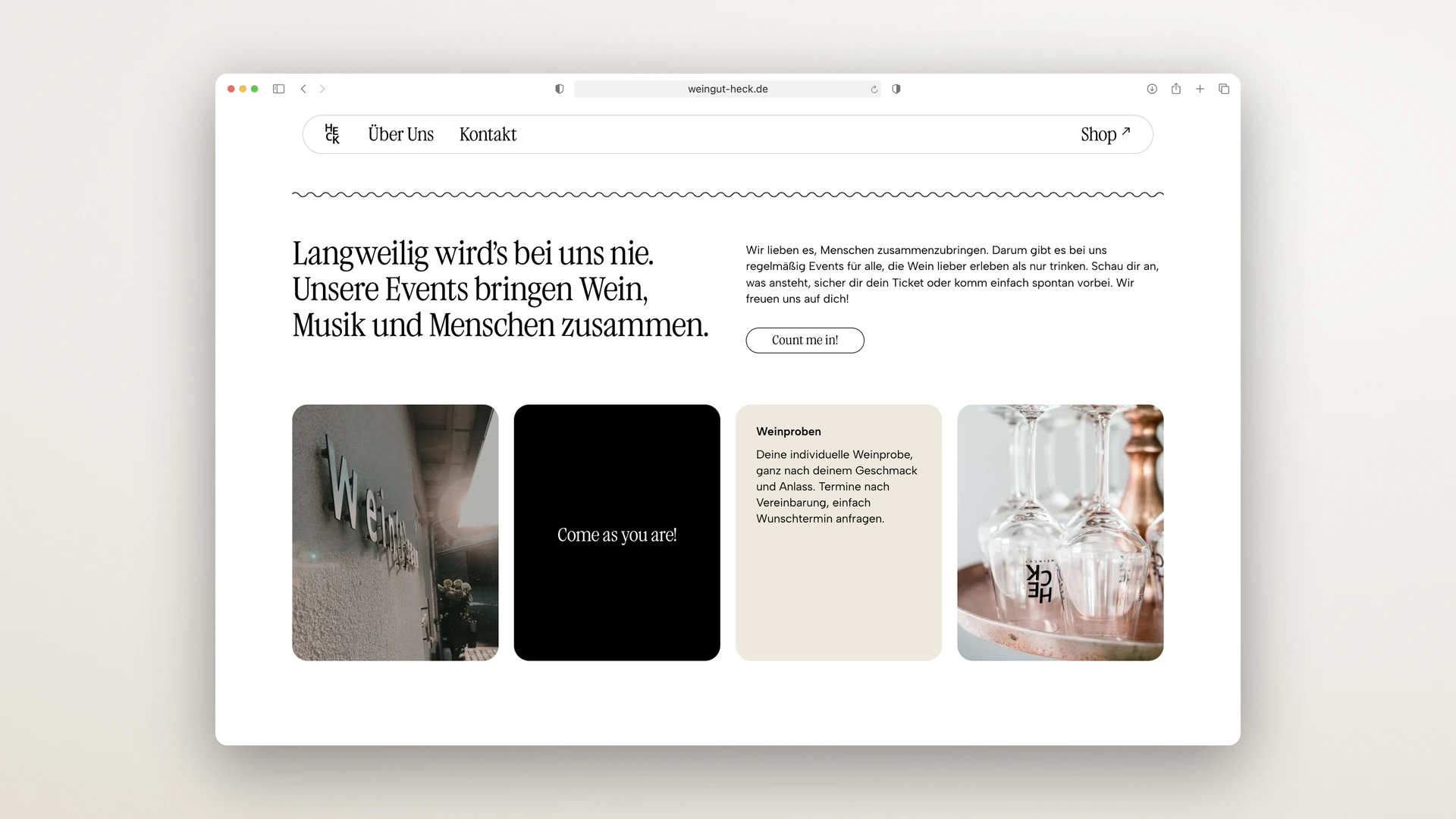 Weingut Heck - Desktop Card Grid with Tastings and Events