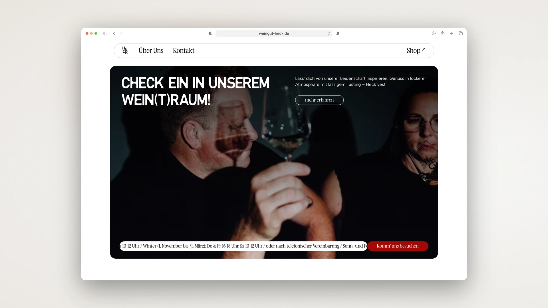 Weingut Heck - Desktop Wine Lounge Section