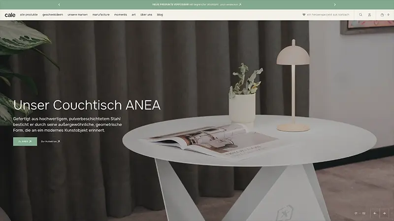 cale design website preview