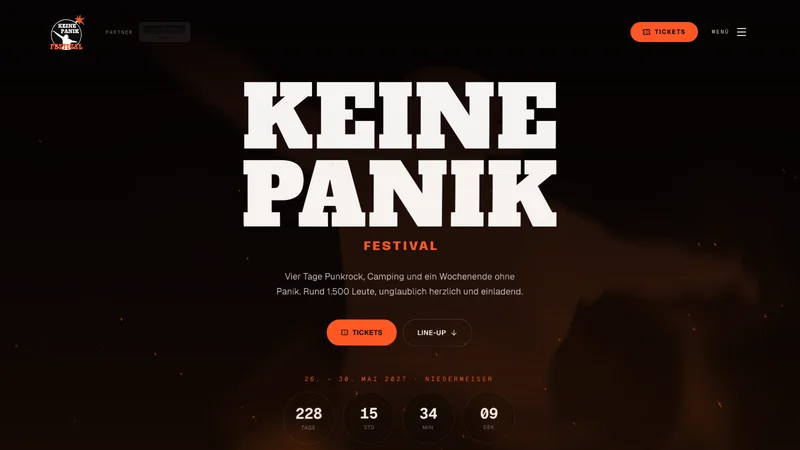 Keine Panik Festival website preview