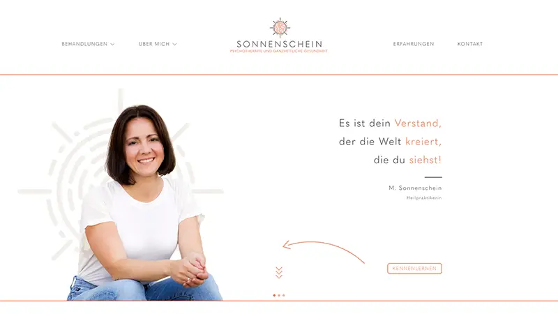 Heilpraktikerin für Psychotherapie & Bioresonanz – Marleen Sonnenschein website preview