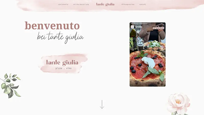Tante Giulia website preview